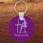 Vrouw Silhouette Programmer Sleutelhanger (Voorkant)