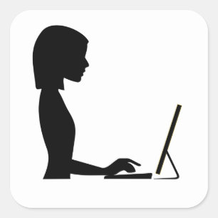 Vrouw Silhouette Vierkante Sticker