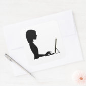 Vrouw Silhouette Vierkante Sticker (Envelop)
