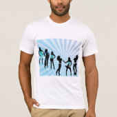 Vrouw Silhouettes Mannen T-Shirt (Voorkant)