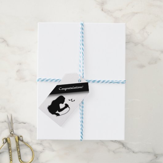 Vrouw Singer Cadeaulabel (Met Touw)