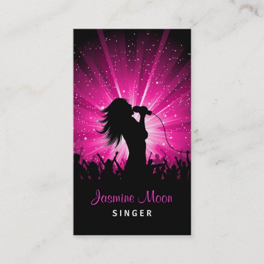 Vrouw Singer Visitekaartje (Voorkant)