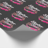 Vrouw Skateboard Love Skater Girl Cadeaupapier (Hoek)