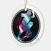 Vrouw Skateboarder Keramisch Ornament (Links)