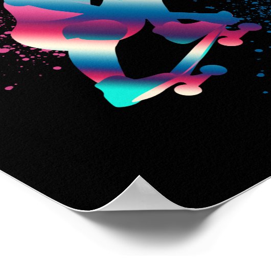 Vrouw Skateboarder Poster (Hoek)