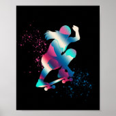 Vrouw Skateboarder Poster (Voorkant)