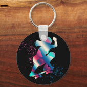 Vrouw Skateboarder Sleutelhanger (Voorkant)