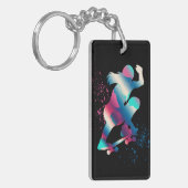 Vrouw Skateboarder Sleutelhanger (Voorkant Links)