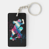 Vrouw Skateboarder Sleutelhanger (achterkant)
