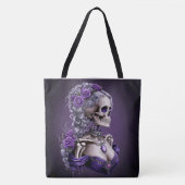 Vrouw Skeleton Cameo Style Portrait Tote Bag (Voorkant)