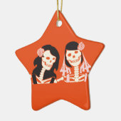 Vrouw Skeleton Couple Keramisch Ornament (Links)