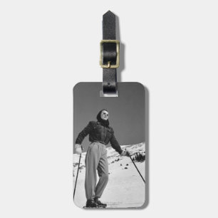 Vrouw Skier Bagagelabel