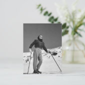 Vrouw Skier Briefkaart (Staand voorkant)
