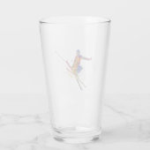 Vrouw skier in waterverf glas (Achterkant)