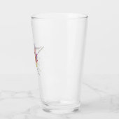 Vrouw skier in waterverf glas (Links)