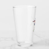 Vrouw skier in waterverf glas (Rechts)