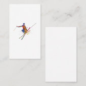 Vrouw skier in waterverf visitekaartje (Voorkant / Achterkant)