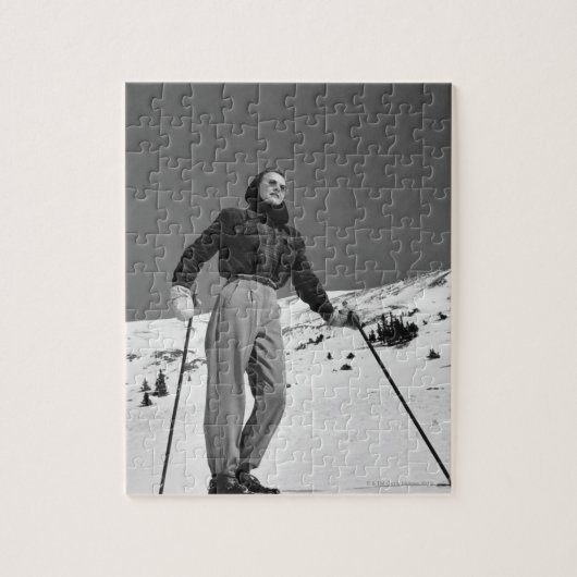 Vrouw Skier Legpuzzel (Verticaal)