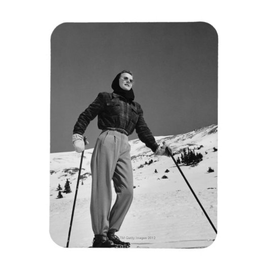 Vrouw Skier Magneet (Verticaal)