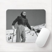 Vrouw Skier Muismat (Met muis)