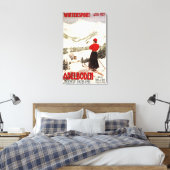 Vrouw Skier Overzien Adelboden Poster Canvas Afdruk (Insitu (Slaapkamer))