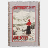 Vrouw Skier Overzien Adelboden Poster Deken (Voorkant Verticaal)