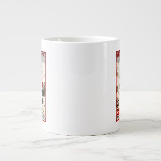 Vrouw Skier Overzien Adelboden Poster Grote Koffiekop (Voorkant)