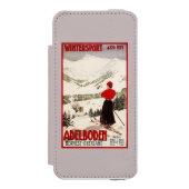 Vrouw Skier Overzien Adelboden Poster Incipio iPhone Portemonnee Hoesje (Voorkant Agenda)