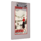 Vrouw Skier Overzien Adelboden Poster Klembord (Rechts)