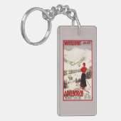 Vrouw Skier Overzien Adelboden Poster Sleutelhanger (Voorkant Links)