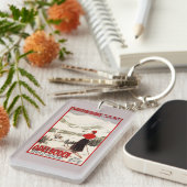 Vrouw Skier Overzien Adelboden Poster Sleutelhanger (Voorkant Rechts)