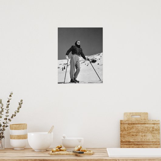 Vrouw Skier Poster (Keuken)