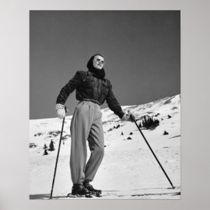 Vrouw Skier Poster