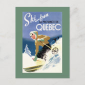Vrouw Skiing - zowel Engels als Frans Poster Briefkaart (Voorkant)