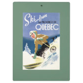 Vrouw Skiing - zowel Engels als Frans Poster Klembord (Achterkant)