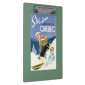 Vrouw Skiing - zowel Engels als Frans Poster Klembord (Rechts)