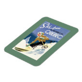 Vrouw Skiing - zowel Engels als Frans Poster Magneet (Linkerzijde)