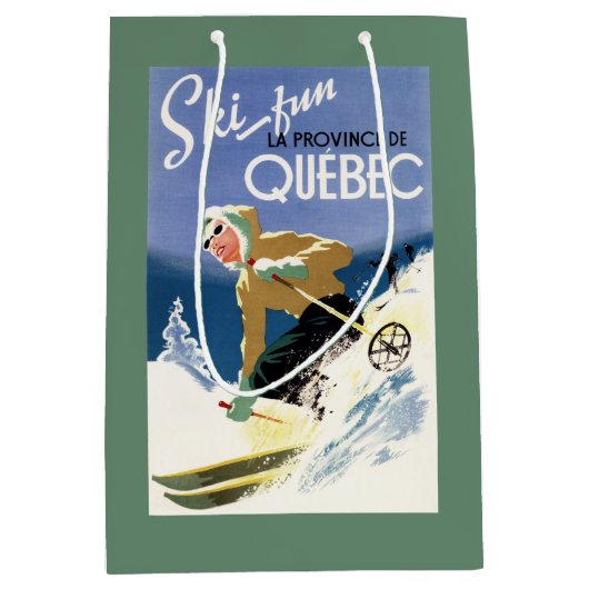 Vrouw Skiing - zowel Engels als Frans Poster Medium Cadeauzakje (Voorkant)