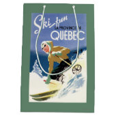 Vrouw Skiing - zowel Engels als Frans Poster Medium Cadeauzakje (Achterkant)
