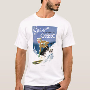 Vrouw Skiing - zowel Engels als Frans Poster T-shirt