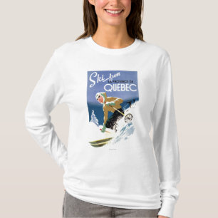 Vrouw Skiing - zowel Engels als Frans Poster T-shirt