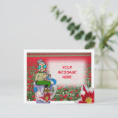 Vrouw slaan op Tulps Mok DIY Briefkaart (Staand voorkant)