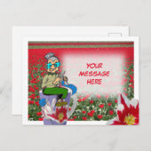 Vrouw slaan op Tulps Mok DIY Briefkaart (Voorkant / Achterkant)