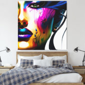 Vrouw sluit af canvas afdruk (Insitu (Slaapkamer))