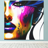 Vrouw sluit af canvas afdruk (Insitu (Houten vloer))