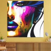 Vrouw sluit af canvas afdruk (Insitu (Woonkamer))