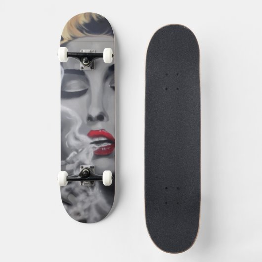 Vrouw Smoker Persoonlijk Skateboard (Voorkant)