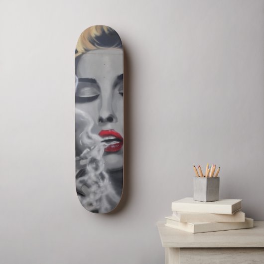 Vrouw Smoker Persoonlijk Skateboard (Muurkunst)