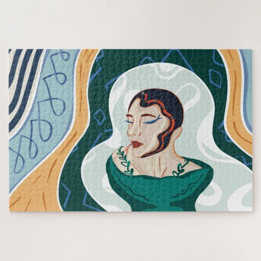 Vrouw Snake - Snake Head Lady Legpuzzel (Horizontaal)