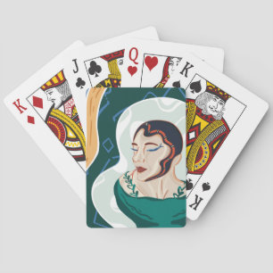 Vrouw Snake - Snake Head Lady Pokerkaarten